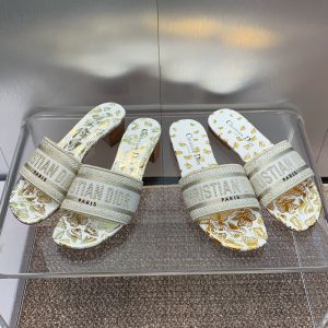 Christian Dior Dway Slides Women Gradient Butterflies Motif Canvas White