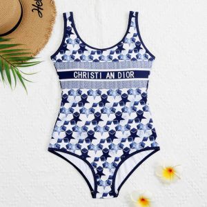 Christian Dior Swimsuit Women Etoile Print Lycra Blue