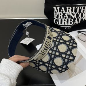 Christian Dior Visor Macrocannage Motif Cotton Black