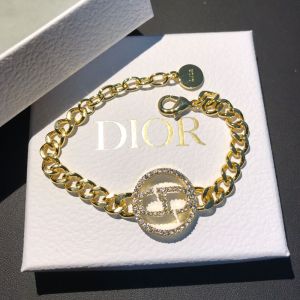 Dior 30 Montaigne Bracelet Metal And Silver Crystals Gold