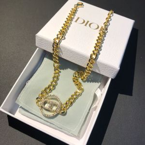 Dior 30 Montaigne Necklace Metal And Silver Crystals Gold