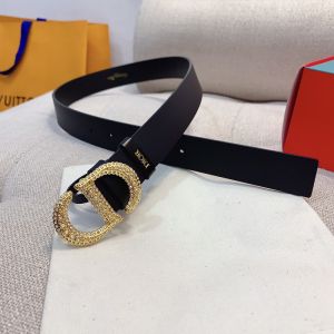 Dior 30 Montaigne Crystals Belt 30MM Smooth Calfskin Black/Gold