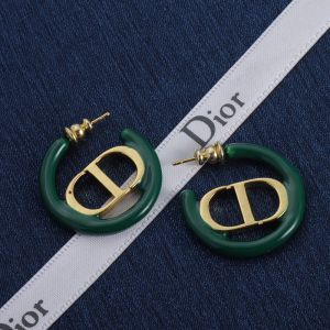 Dior 30 Montaigne Earrings Metal and Lacquer Gold/Green
