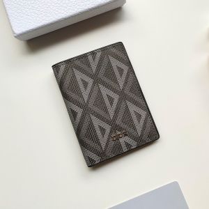 Dior Bi-Fold Card Holder CD Diamond Motif Calfskin Black