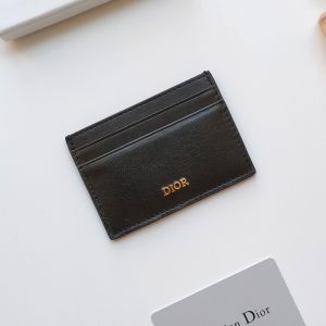 Dior Card Holder Calfskin With DIOR Icon Signature Black