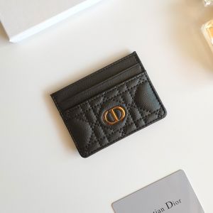 Dior Card Holder Cannage Calfskin Black