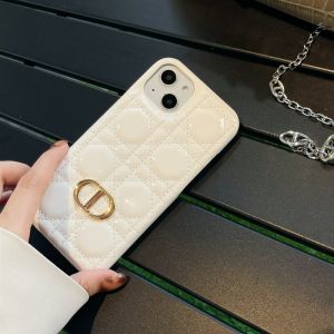 Dior CD iPhone Case Cannage Patent Leather White