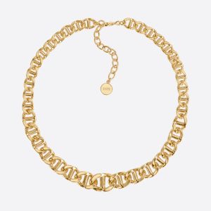Dior CD Navy Necklace Metal Gold