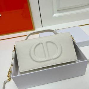 Mini Dior CD Signature Bag Calfskin White