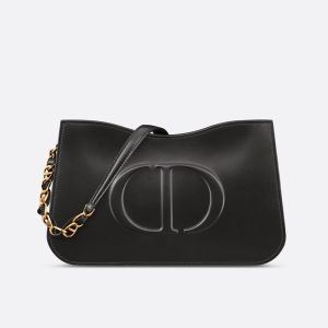 Mini Dior CD Signature Hobo Bag Calfskin Black