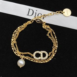 Dior Clair D Lune Bracelet Metal And White Crystals With A White Resin Pearl Gold