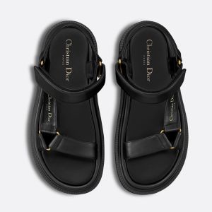 Dior D-Wave Sandals Women Calfskin Black