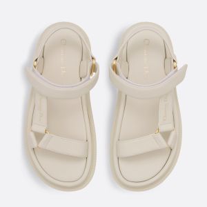 Dior D-Wave Sandals Women Calfskin White