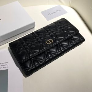 Dior Flap Wallet Cannage Lambskin Black