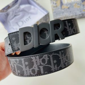 Dior Italic Buckle Reversible Belt Oblique Galaxy Leather Black