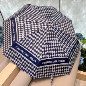 Dior Mini Unbrella Micro Houndstooth Motif Polyester Blue