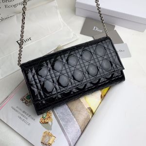 Dior Pouch Patent Cannage Calfskin Black