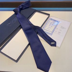 Dior Tie Oblique Motif Silk Navy Blue