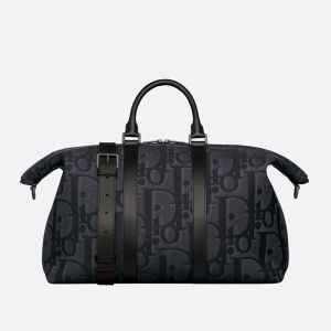 Dior Weekender 40 Bag Maxi Oblique Motif Canvas Black