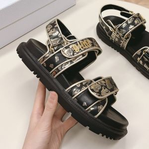 DiorAct Sandals Women Gradient Butterflies Motif Technical Fabric Black