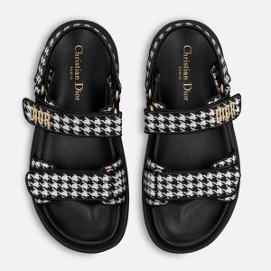 DiorAct Sandals Women Micro Houndstooth Motif Technical Fabric Black