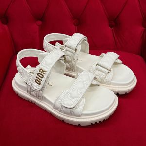 DiorAct Sandals Women Quilted Cannage Calfskin White