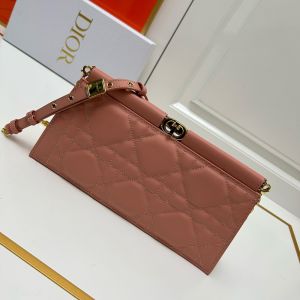 Dior Caro Colle Noire Clutch with Chain Cannage Lambskin Khaki