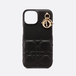 Lady Dior iPhone Case Cannage Lambskin Black
