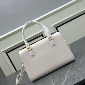 Medium Dior Boston Bag Box Calfskin White
