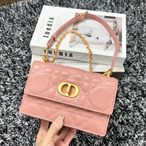 Mini Miss Caro Bag Macrocannage Lambskin Pink