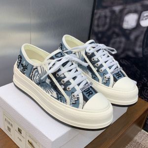 Walk'n'Dior Platform Sneakers Unisex Butterfly Bandana Motif Canvas Blue