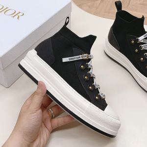 Walk'n'Dior Platform Sneakers Women Technical Mesh and Calfskin Black