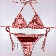 Christian Dior Bikini Women Dots Motif Lycra Red
