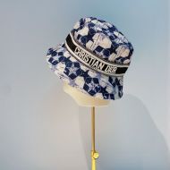 Christian Dior Bucket Hat Etoile Motif Cotton Blue