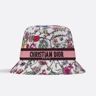 Christian Dior Bucket Hat Florilegio Motif Cotton White