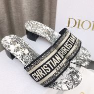 Christian Dior Dway Slides Women Jardin d'Hiver Motif Canvas Black