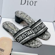 Christian Dior Dway Slides Women Plan de Paris Motif Canvas Black