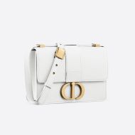 Dior 30 Montaigne Bag Grained Calfskin White