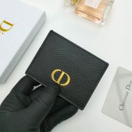 Dior 30 Montaigne Card Holder Grained Calfskin Black