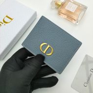 Dior 30 Montaigne Card Holder Grained Calfskin Sky Blue