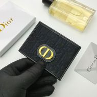 Dior 30 Montaigne Card Holder Oblique Motif Canvas Black
