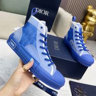 Dior B23 High-Top Sneakers Unisex Oblique Motif Canvas Blue