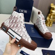 Dior B23 High-Top Sneakers Unisex Oblique Motif Canvas Brown