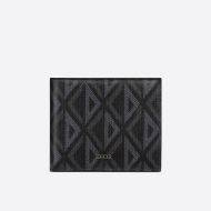 Dior Bi-Fold Wallet CD Diamond Motif Canvas Black
