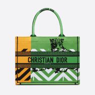 Dior Book Tote D-Jungle Pop Motif Canvas Green/Orange