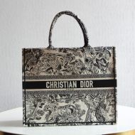 Dior Book Tote Toile De Jouy Motif Canvas Black