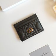 Dior Card Holder Cannage Calfskin Black