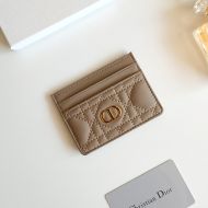 Dior Card Holder Cannage Calfskin Taupe