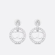 Dior Clair D Lune Earrings Metal and Crystals Silver