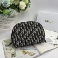 Dior Cosmetic Pouch Oblique Motif Canvas Black